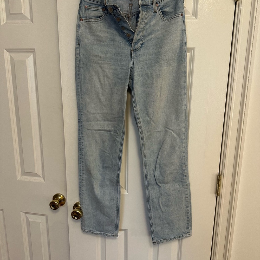 DenimForum Arlo High Rise Straight Leg Jeans in 30L
